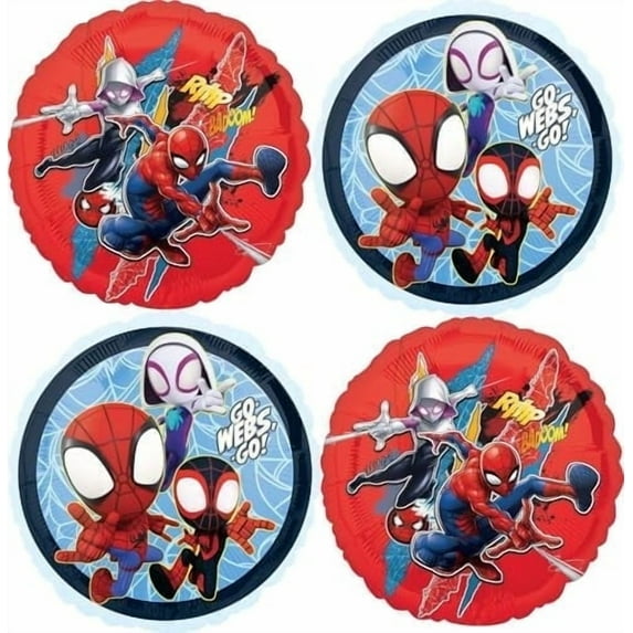 Spidey and His Amazing Friends Birthday Party Supplies 4pc Balloon Bouquet Decorations
