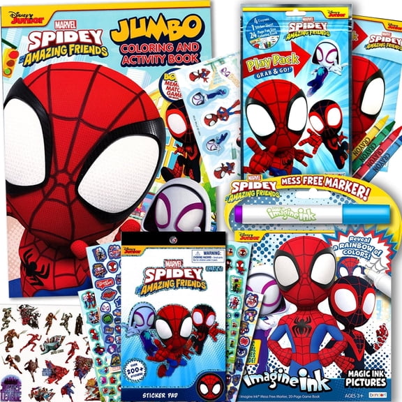 Spidey and His Amazing Friends Coloring and Activity Books Bundle with Imagine Ink Coloring Book, Stickers, and More