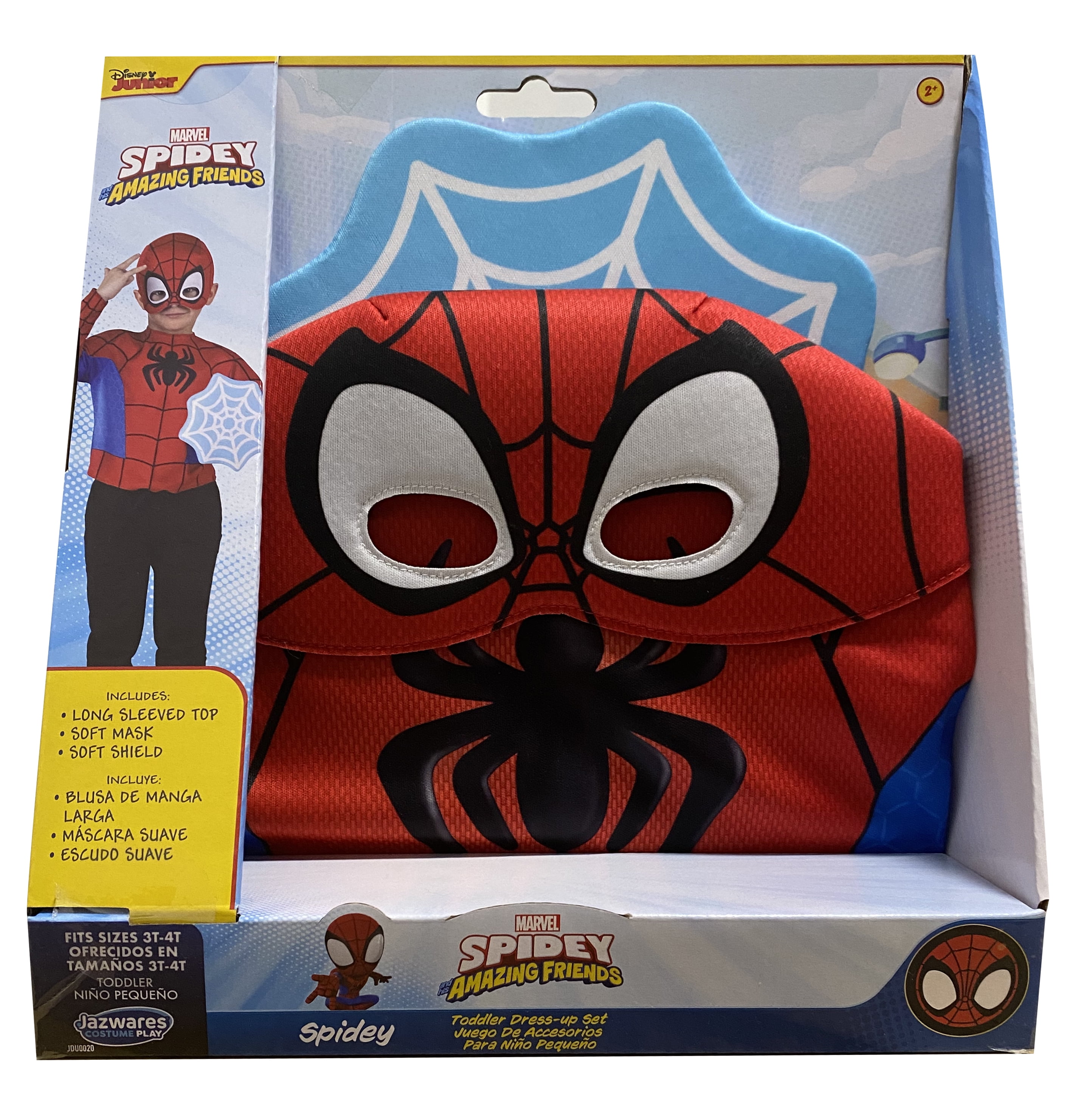 Spidey and His Amazing Friends, Dress Up Costume, Includes Mask and Web Shield, Marvel, Toddler Toy