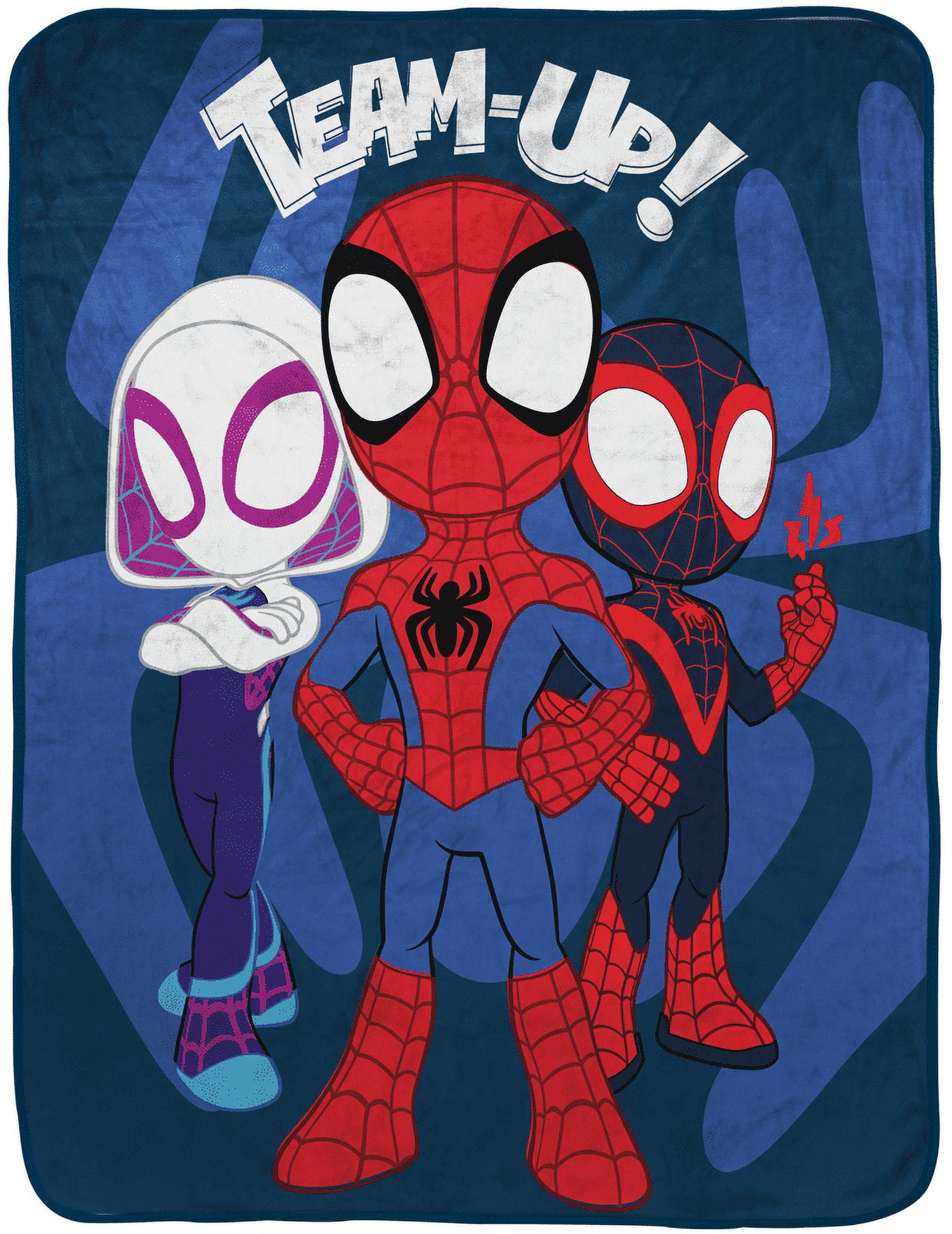 Spidey and His Amazing Friends Team Up Silk Touch Throw, 40 x 50, Microfiber, Blue, Marvel