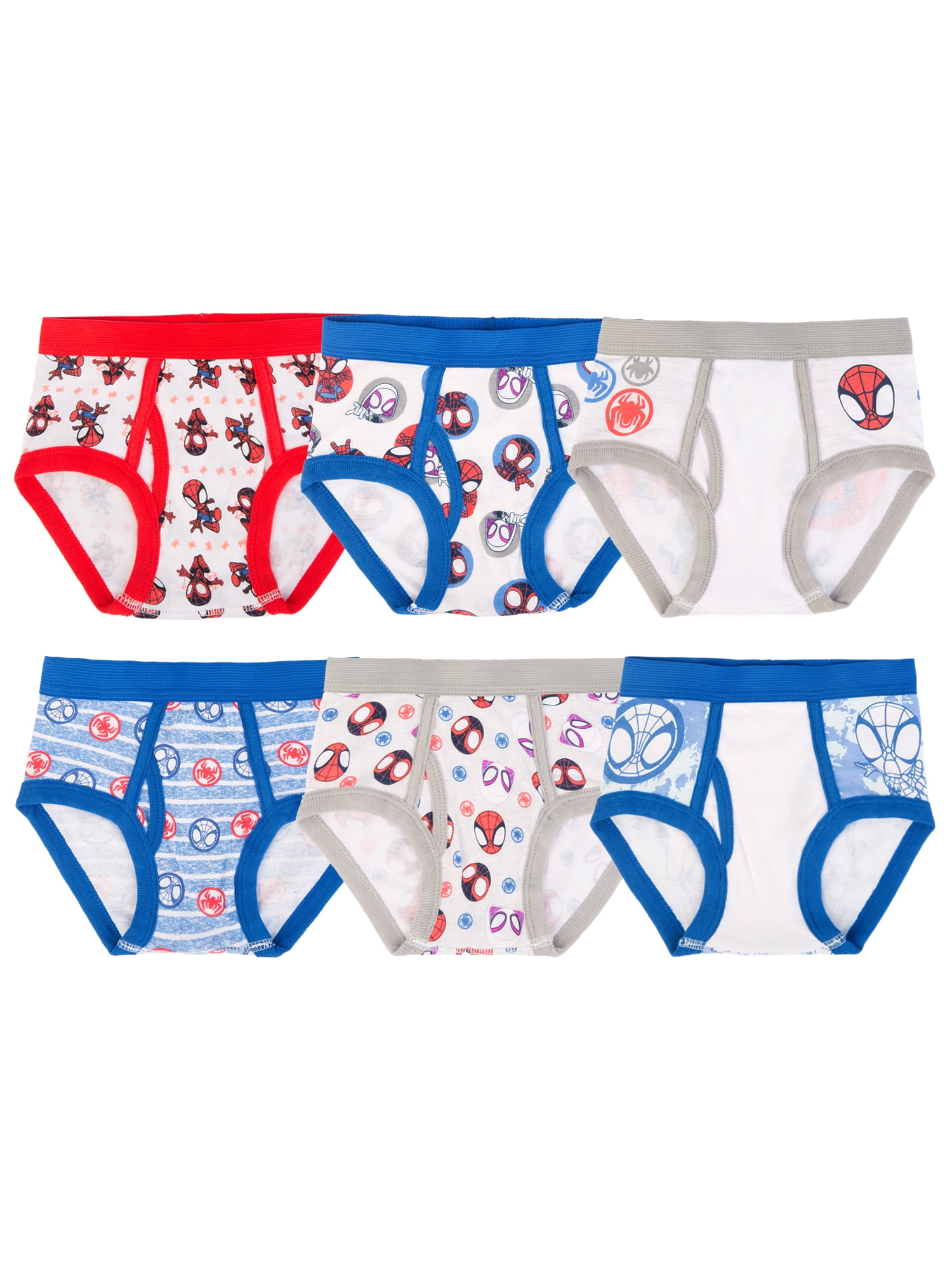 Spidey and His Amazing Friends Toddler Boys Briefs, 6 Pack Sizes