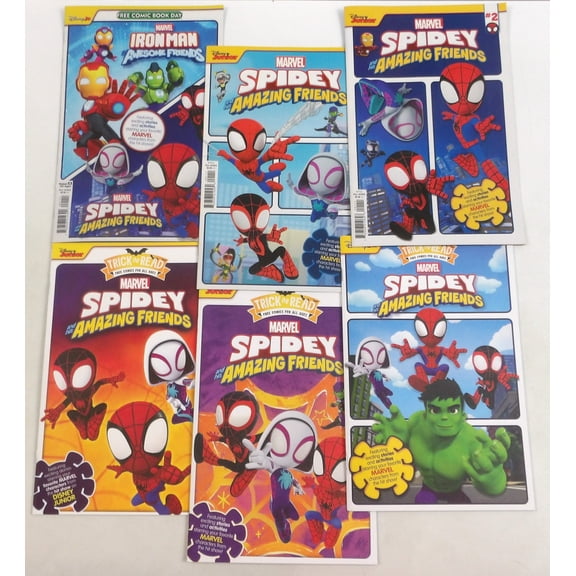 Spidey and His Amazing Friends Value Bundle - 6-Pack of Comic Books - All Ages Spider-Man