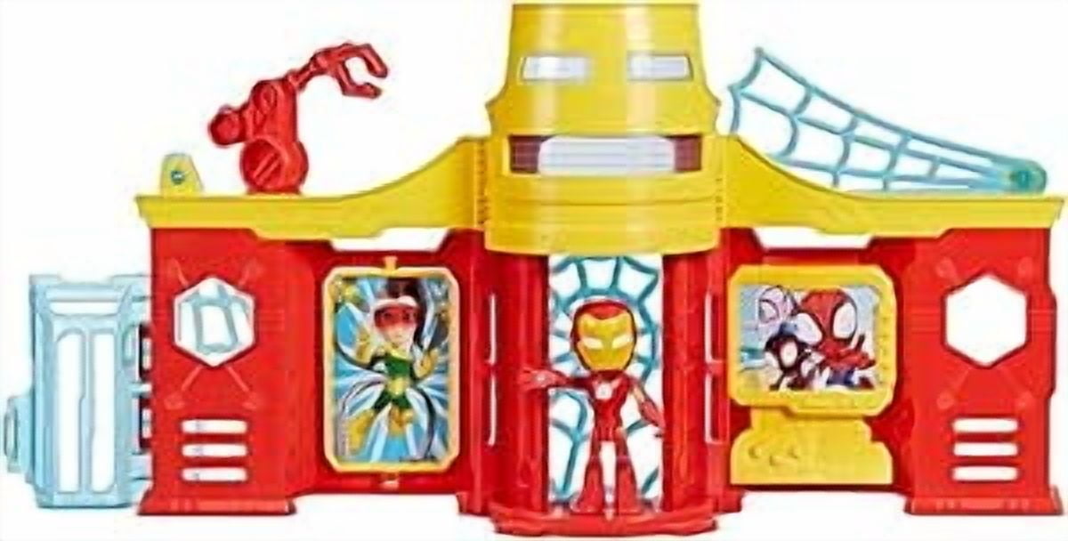 Spidey and his Amazing Friends Stark Tower Playset, Includes 4-Inch Iron Man Action Figure, Marvel Super Hero Toys for Kids 3 and Up
