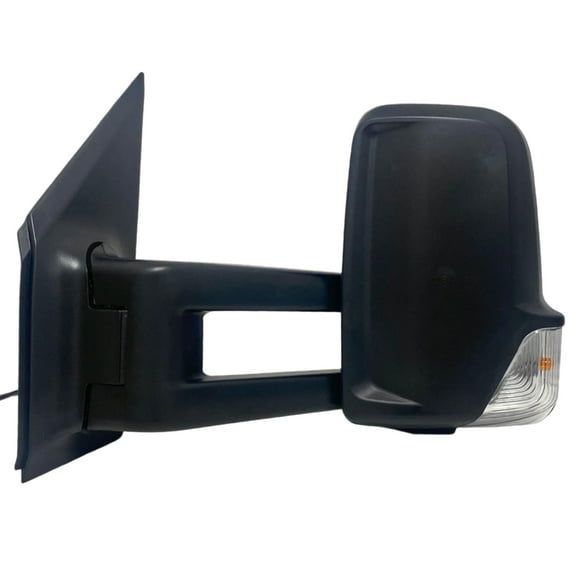 Spieg CH1320380 Long Arm Driver Side Mirror for 2007 - 2018 Dodge Mercedes Freightliner Sprinter | Left Side View Mirror Assembly Power Adj Heated Manual Folding Turn Signal Light | Textured 6 Pins