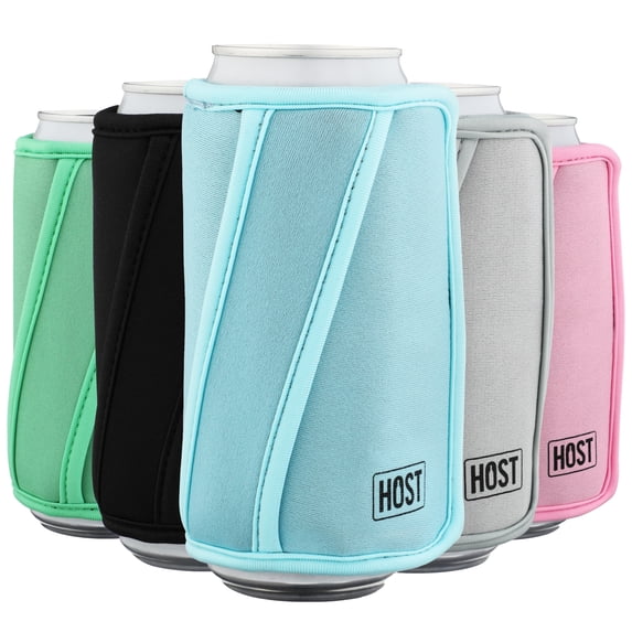 Host Stay-Chill Double Walled Slim Can Cooler for Beers, Sodas, Ice Blue