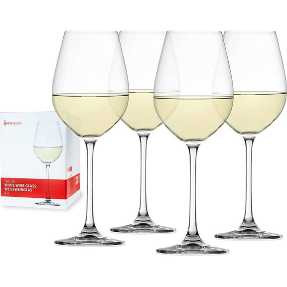 Spiegelau Salute White Wine Glasses, Set of 4 European-Made 16.4 oz