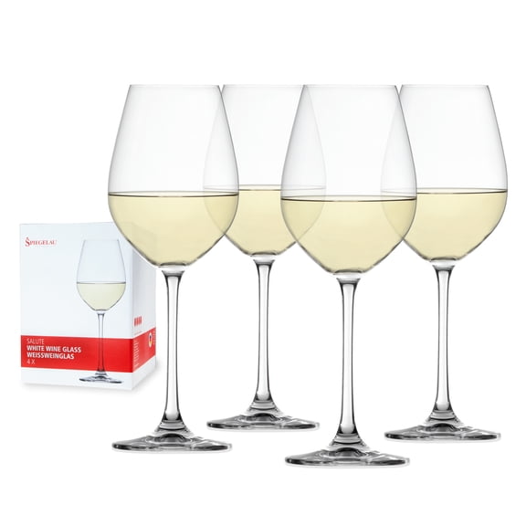 Spiegelau Salute White Wine Glasses, Set of 4 European-Made 16.4 oz
