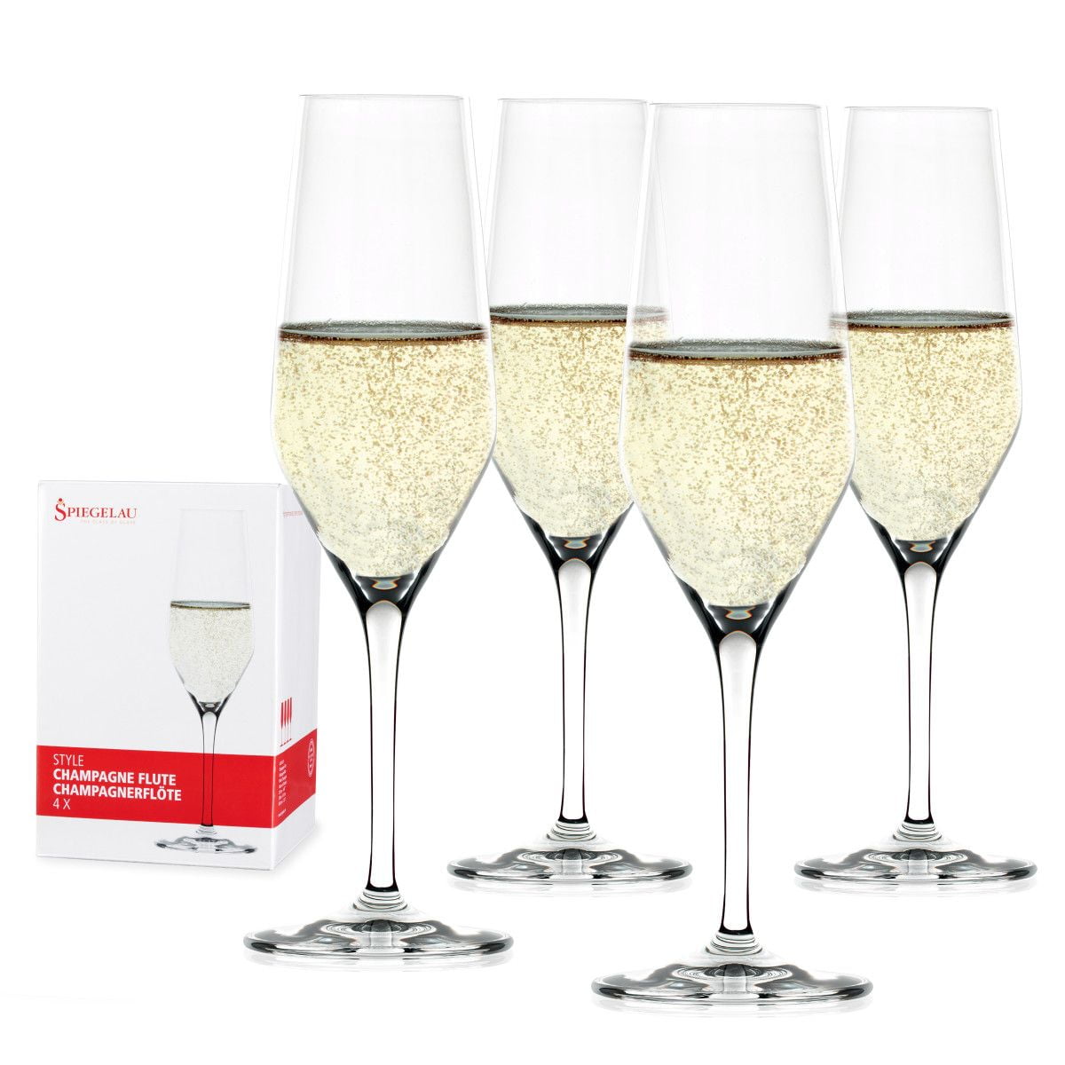 Spiegelau Style 8.5oz Clear Crystal Champagne Flute Set