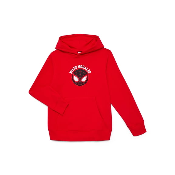 Spider-Man Little and Big Boys Neighborhood Miles Graphic Hoodie with Embroidery, Sizes 4-18