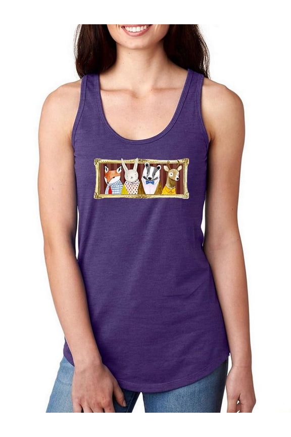 Spiffy Animals D. Racerback Tank Women -Victoria Borges Designs, Female Large