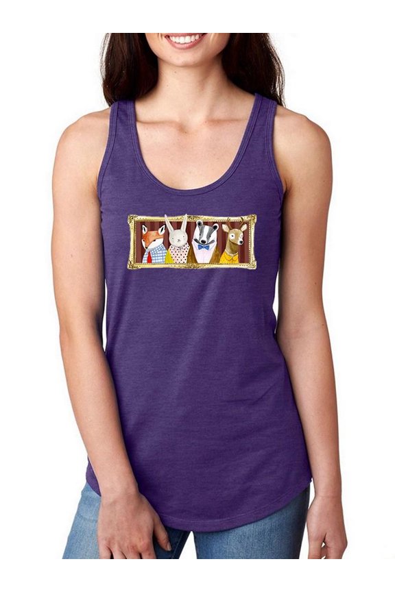 Spiffy Animals D. Racerback Tank Women -Victoria Borges Designs, Female x-Small