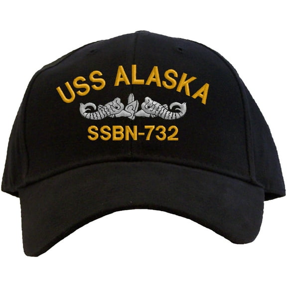 Spiffy Custom Gifts USS Alaska SSBN-732 Embroidered Baseball Cap Black Adjustable Back Strap