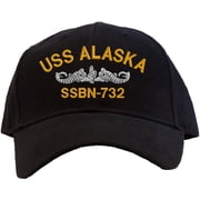 Spiffy Custom Gifts USS Alaska SSBN-732 Embroidered Baseball Cap Black Adjustable Back Strap