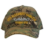 Spiffy Custom Gifts USS Alexander Hamilton SSBN-617 Embroidered Baseball Cap Camo Adjustable Back Strap