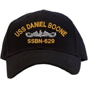 Spiffy Custom Gifts USS Daniel Boone SSBN-629 Embroidered Baseball Cap Black Adjustable Back Strap