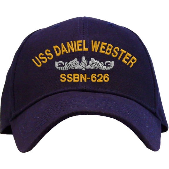 Spiffy Custom Gifts USS Daniel Webster SSBN-626 Embroidered Baseball Cap Navy Blue Adjustable Back Strap