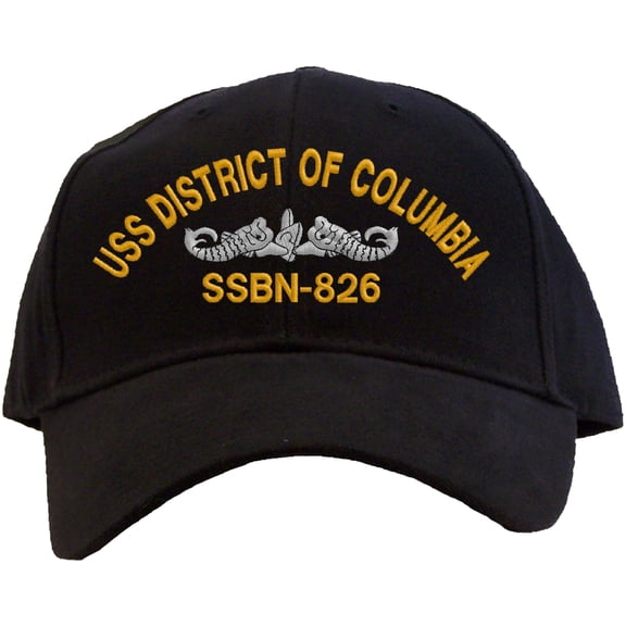 Spiffy Custom Gifts USS District of Columbia SSBN-826 Embroidered Baseball Cap Black Adjustable Back Strap