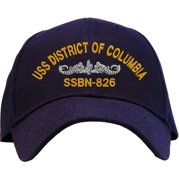 Spiffy Custom Gifts USS District of Columbia SSBN-826 Embroidered Baseball Cap Navy Blue Adjustable Back Strap