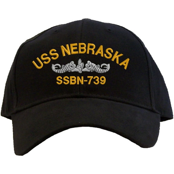 Spiffy Custom Gifts USS Nebraska SSBN-739 Embroidered Baseball Cap Black Adjustable Back Strap