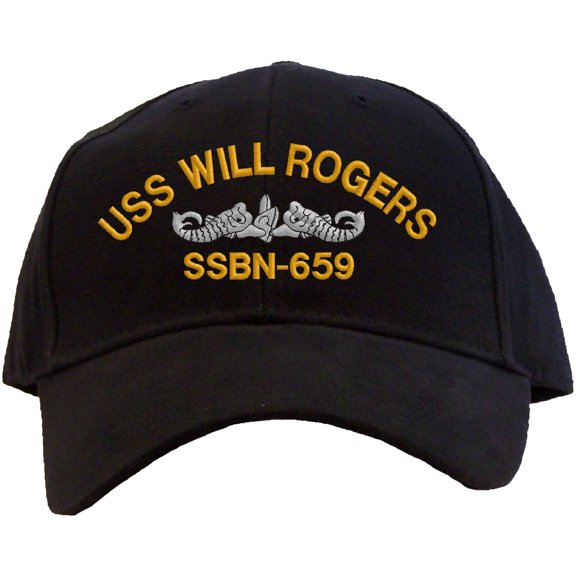 Spiffy Custom Gifts USS Will Rogers SSBN-659 Embroidered Baseball Cap Black Adjustable Back Strap