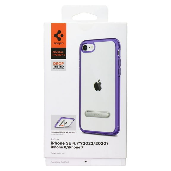 Spigen Crystal Hybrid S Case for Apple iPhone SE (2020-22) / 8 / 7 - Purple