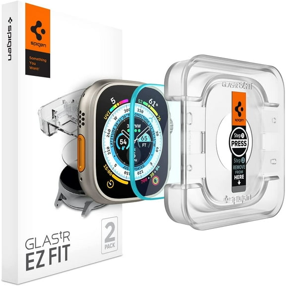 Spigen Glastr EZ Fit HD Screen Protector for Apple Watch Ultra Series 49mm 2 Pack - AGL05556