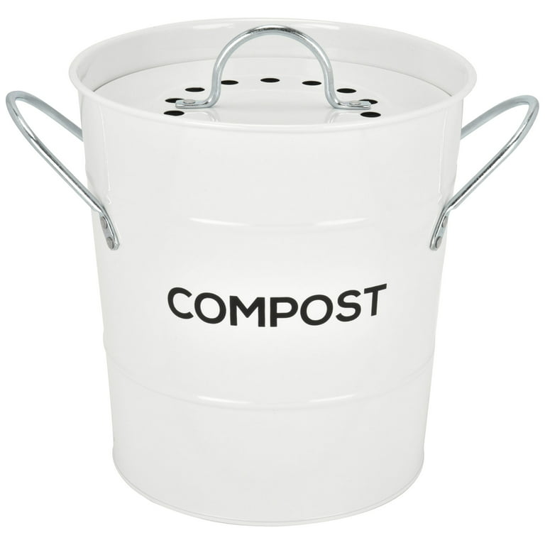 Indoor Kitchen Compost Bin by Spigo, Great for Food Scraps, Includes Charcoal