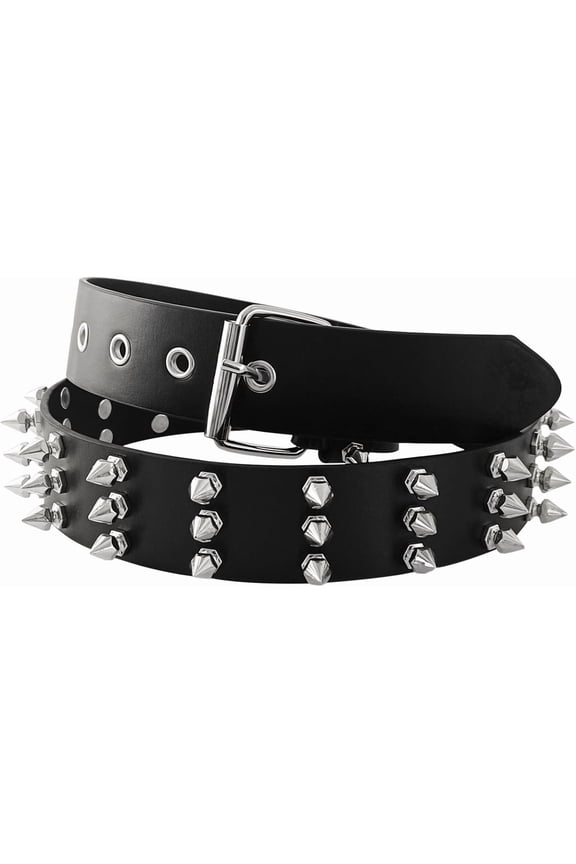 Spike Belts Punk Belts Plastic Studded Belt Rivet Belt Y2K Costume Halloween Dress up Accessory