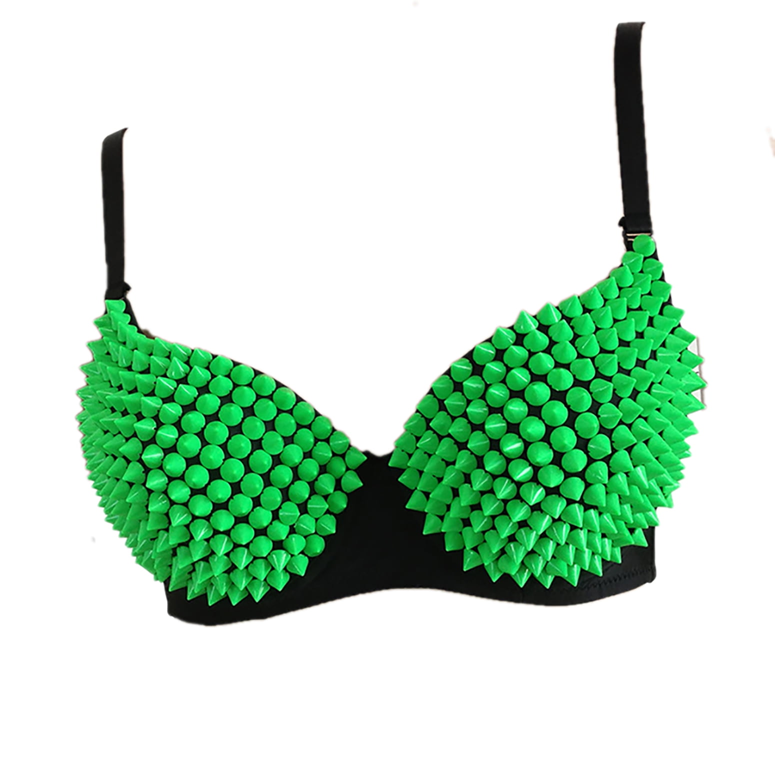 Spike Bollywood Arabic Belly Dance Exercise Top Outfit Bra Green