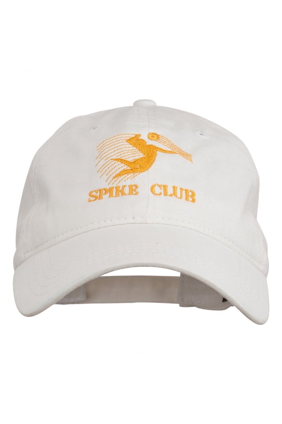 Spike Club Man Volleyball Embroidered Washed Cap - White OSFM