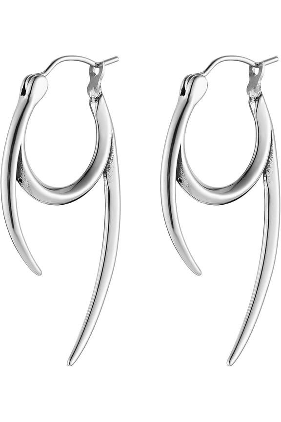 Spike Earring for Men Women Retro Gothic Stainless Steel Lightweight Hoop Earring Jewelry Gift