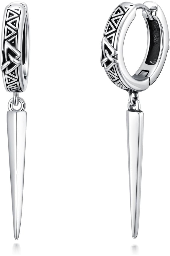 Spike Hoop Earrings 925 Sterling Silver Dragon Snake Skull Barbed Wire Earrings Birthday Christmas Jewelry Presents for Women Men