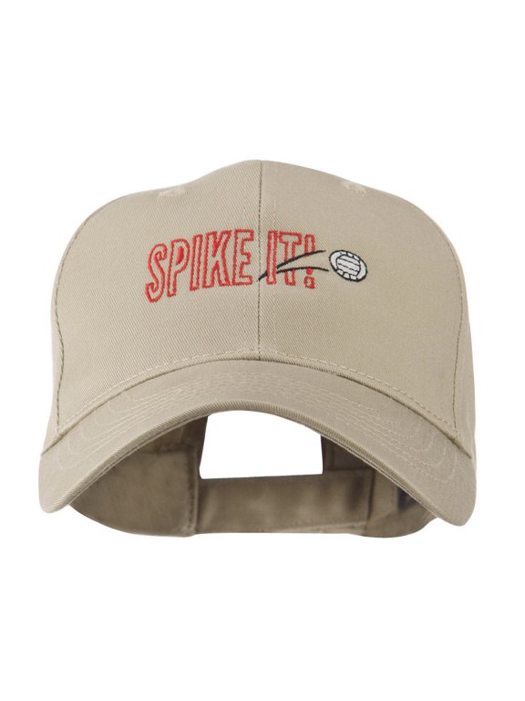 Spike It Volleyball Logo Embroidered Cap - Khaki OSFM