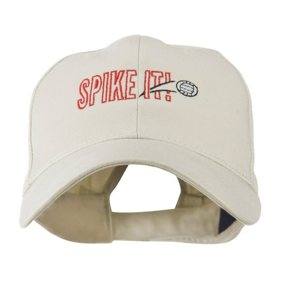 Spike It Volleyball Logo Embroidered Cap - Stone OSFM