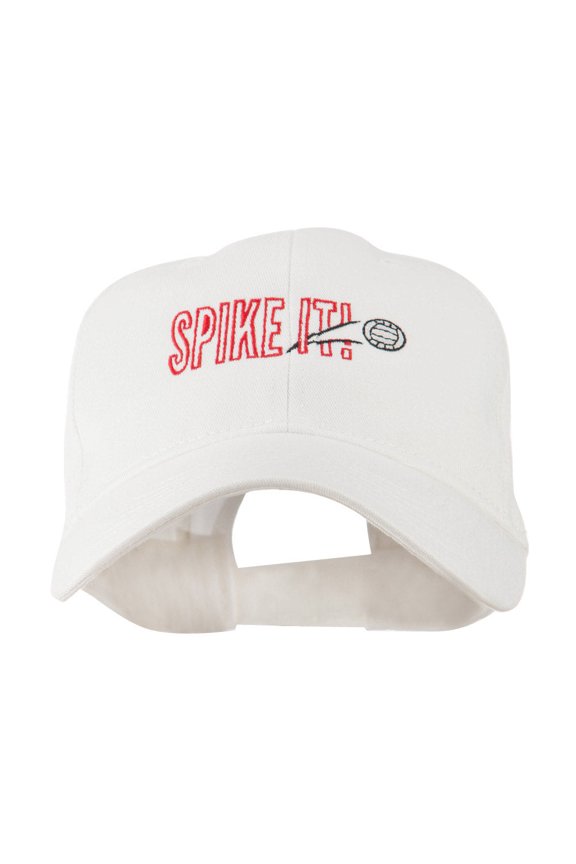Spike It Volleyball Logo Embroidered Cap - White OSFM
