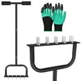 thumbnail image 1 of Spike Lawn Air Aerator Manual Tool Grass Aeration Aerating Tool with 15 Spikes T-Handle Pre-Assembled Grass Aerator Tools for Yard, Lawn Aeration, Garden Tool, Black, 1 of 8