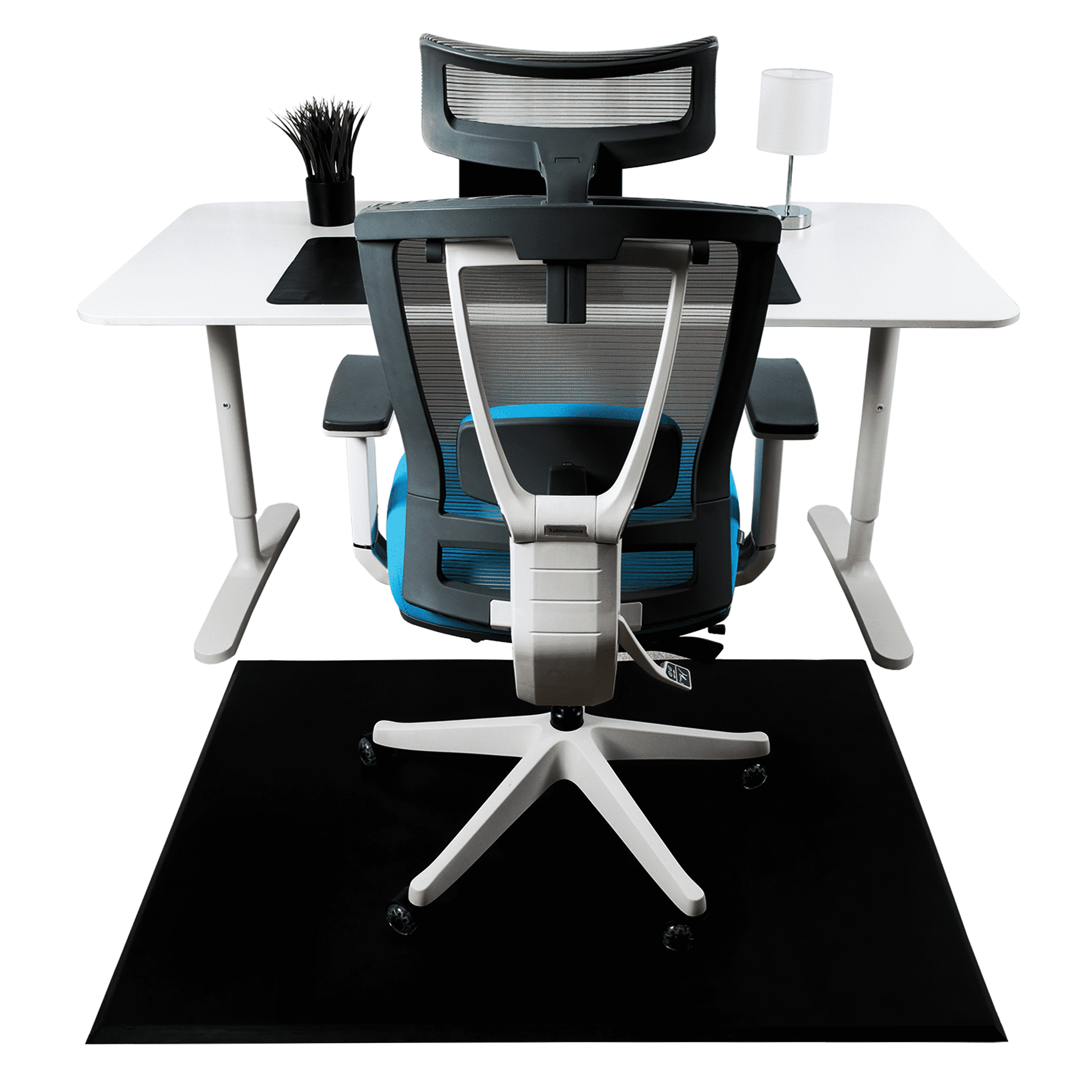 Spike Lock Office Chair Mat for Carpet Floor, Slip Resistant HeavyDuty Rubber, Under Desk