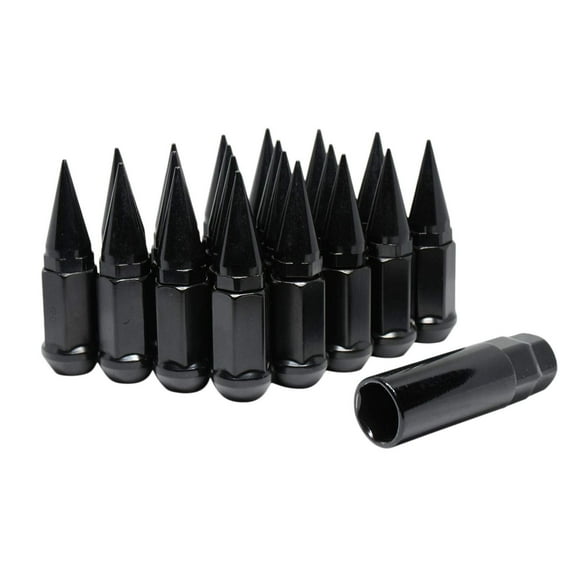 Spike Lug Nuts 24 Pc Installation Kit 1/2" Black
