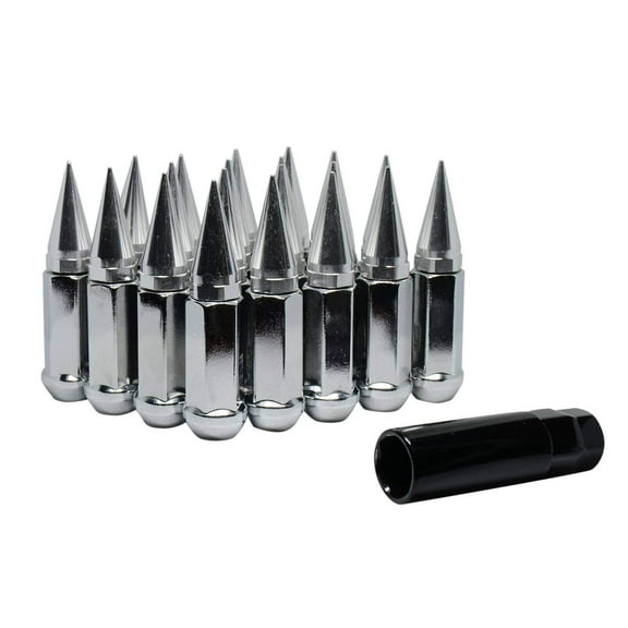 Spike Lug Nuts 24 Pc Installation Kit 14x1.5 Chrome
