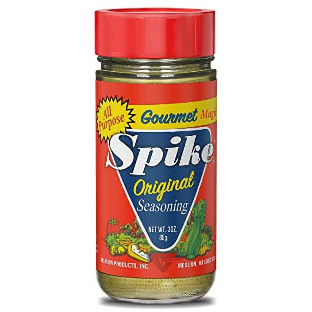 Spike Original All-Purpose Seasoning, All Natural, Low Sodium, No Sugar, No  MSG, Zero Calories, Vegan - 3 oz