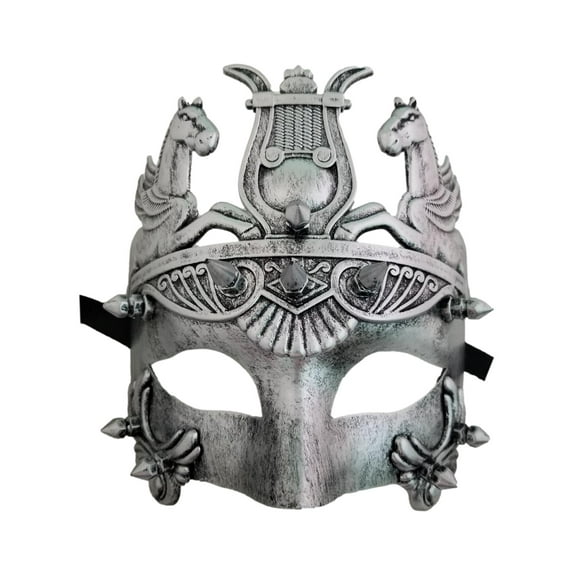 Spike Silver Antique Gladiator Warrior Masquerade Men's Mask