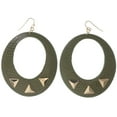 thumbnail image 1 of Spike Snake Skin Dangle-Earrings Green & Gold-Tone Colored #5238, 1 of 2