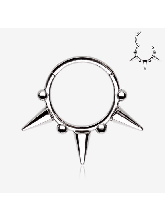 Spike Tribal Luna Orbit Seamless Clicker Hoop Ring