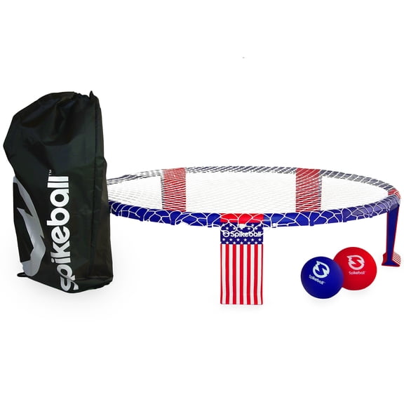 Spikeball: Weekender USA Set - Red-White-Blue - Roundnet: Blends Volleyball & 4 Square, Outdoor Yard Game, Balls-Net Structure-Bag, Beach-Sports Play