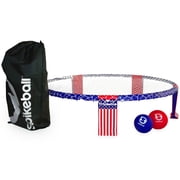 Spikeball Weekender USA Set - Red-White-Blue - Roundnet Blends Volleyball & 4 Square, Outdoor Yard Game, Balls-Net Structure-Bag, Beach-Sports Play