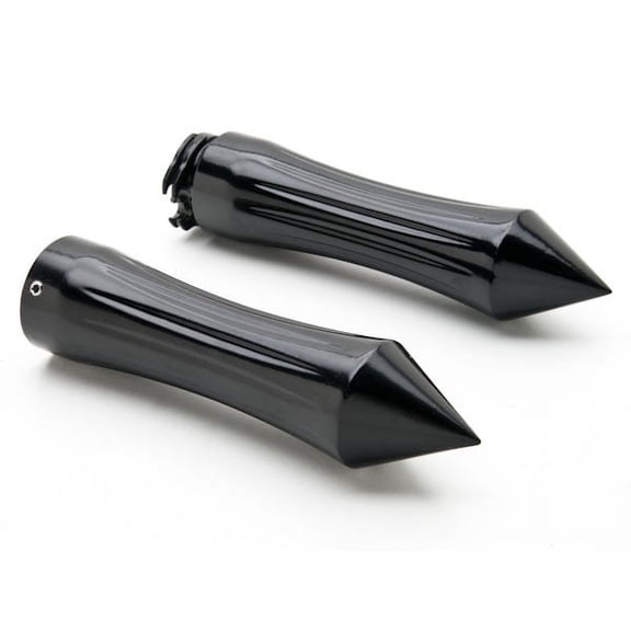 Spiked Black Motorcycle Handlebar Hand Grips (1") Hand Handlebar Grips Black Grips Compatible with Cruisers Choppers Harley Davidson Suzuki Kawasaki Yamaha Honda w/ 1" inch Throttle Grips Bar Ends