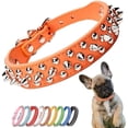 thumbnail image 1 of Spiked Dog Collar, Mushrooms Rivet Spike Anti-Bite Studded Protective Pet Neck PU Leather Puppy Collars for XXS XS Small Medium Large Boy Dogs Male Cats, 1 of 6