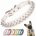 thumbnail image 1 of Spiked Dog Collar, Mushrooms Rivet Spike Anti-Bite Studded Protective Pet Neck PU Leather Puppy Collars for XXS XS Small Medium Large Boy Dogs Male Cats, 1 of 8