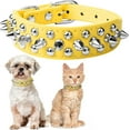 thumbnail image 1 of Spiked Dog Collar, Mushrooms Rivet Spike Anti-Bite Studded Protective Pet Neck Pu Leather Puppy Collars for XS Small Medium Large Boy Dogs Male Cats Goat (Black, S), 1 of 6