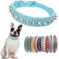 thumbnail image 1 of Spiked Dog Collar, Mushrooms Rivet Spike Anti-Bite Studded Protective Pet Neck Pu Leather Puppy Collars for XS Small Medium Large Boy Dogs Male Cats Goat (Black, S), 1 of 6